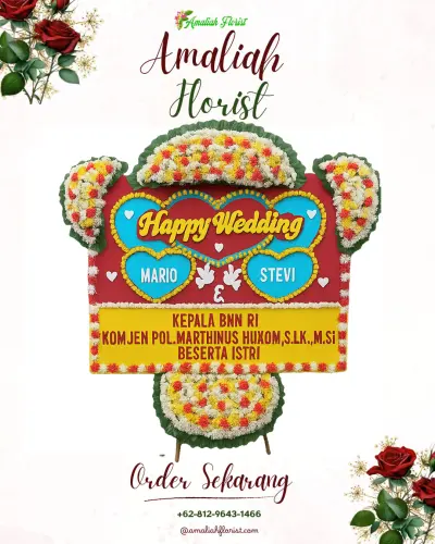 Karangan Papan Bunga Pernikahan di Majasih